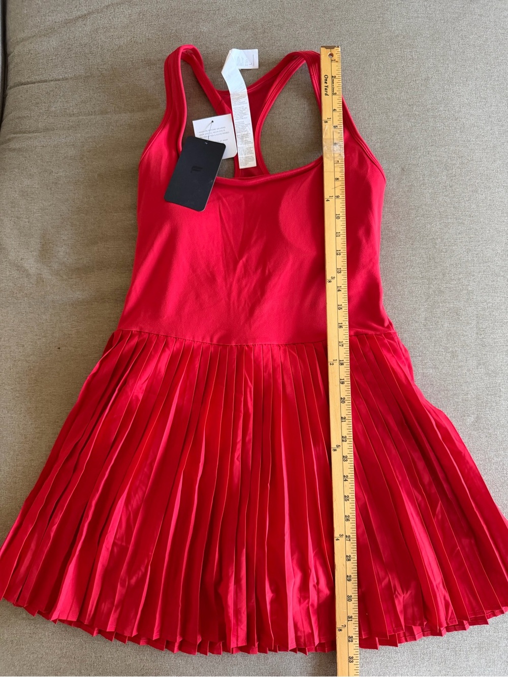 NWT Fabletics Red Hot Shot Pleated Activewear Tennis Dress Size Large